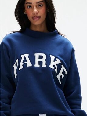 PARKER Navy Logo Crewneck Sweatshirt